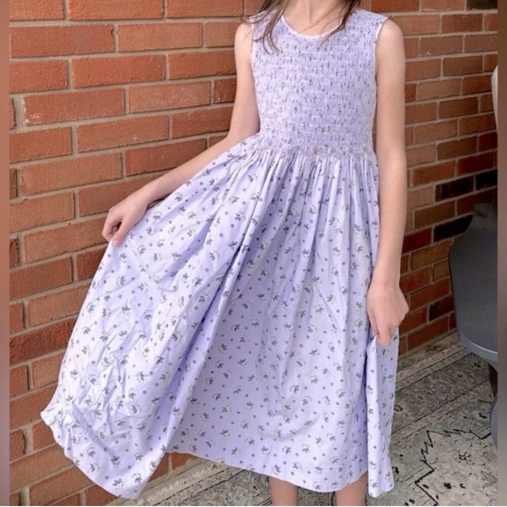 Lavender Floral Smock Dress